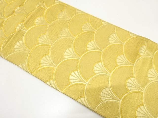 JAPANESE KIMONO / ANTIQUE FUKURO OBI / WOVEN SEIGAIHA